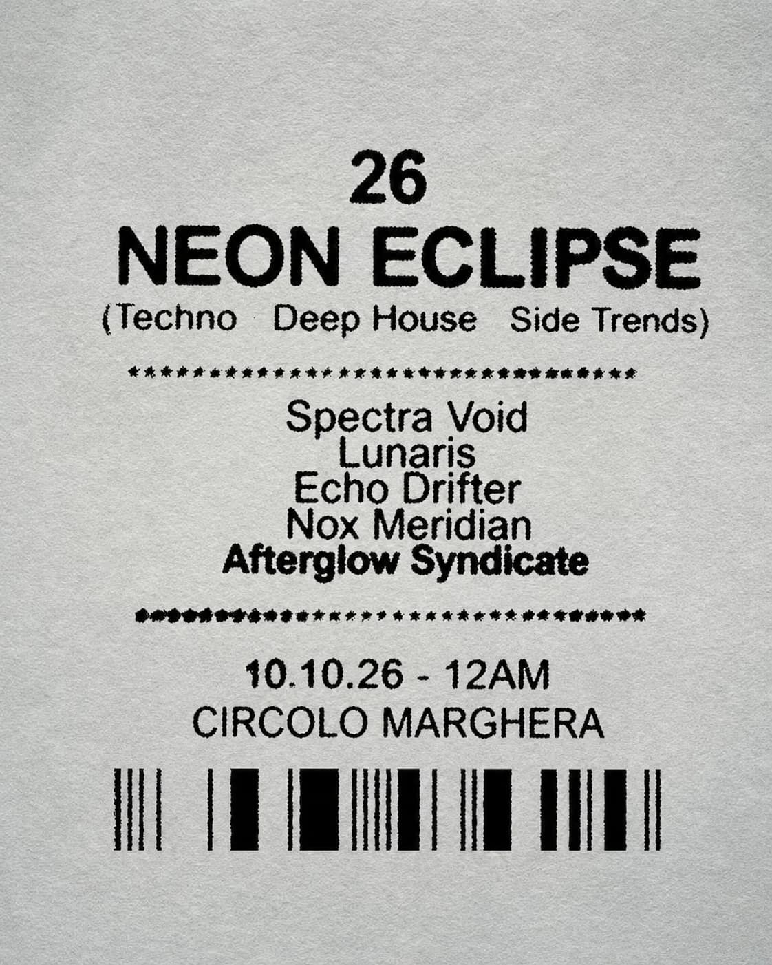 Flyer for Neon Eclipse