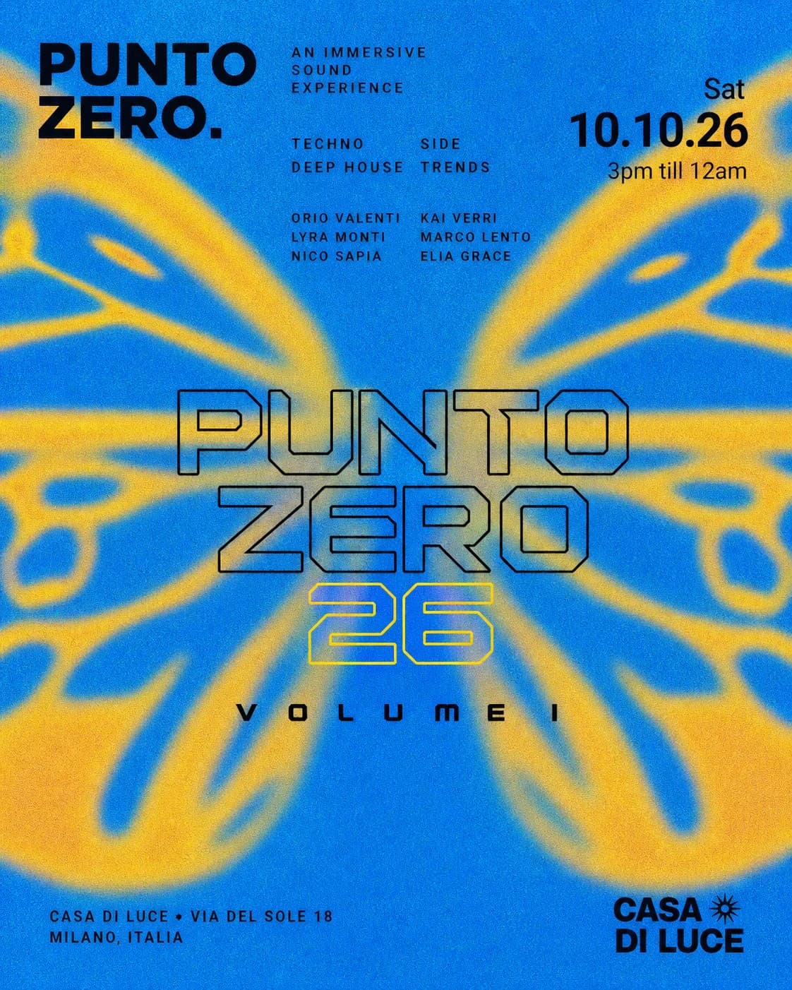 Flyer for Punto Zero 26 · Volume I
